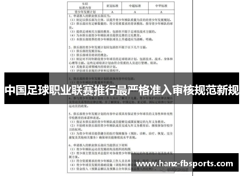 中国足球职业联赛推行最严格准入审核规范新规