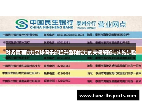 财务管理助力足球俱乐部提升盈利能力的关键策略与实施步骤 财务管理助力足球俱乐部提升盈利能力的关键策略与实施步骤